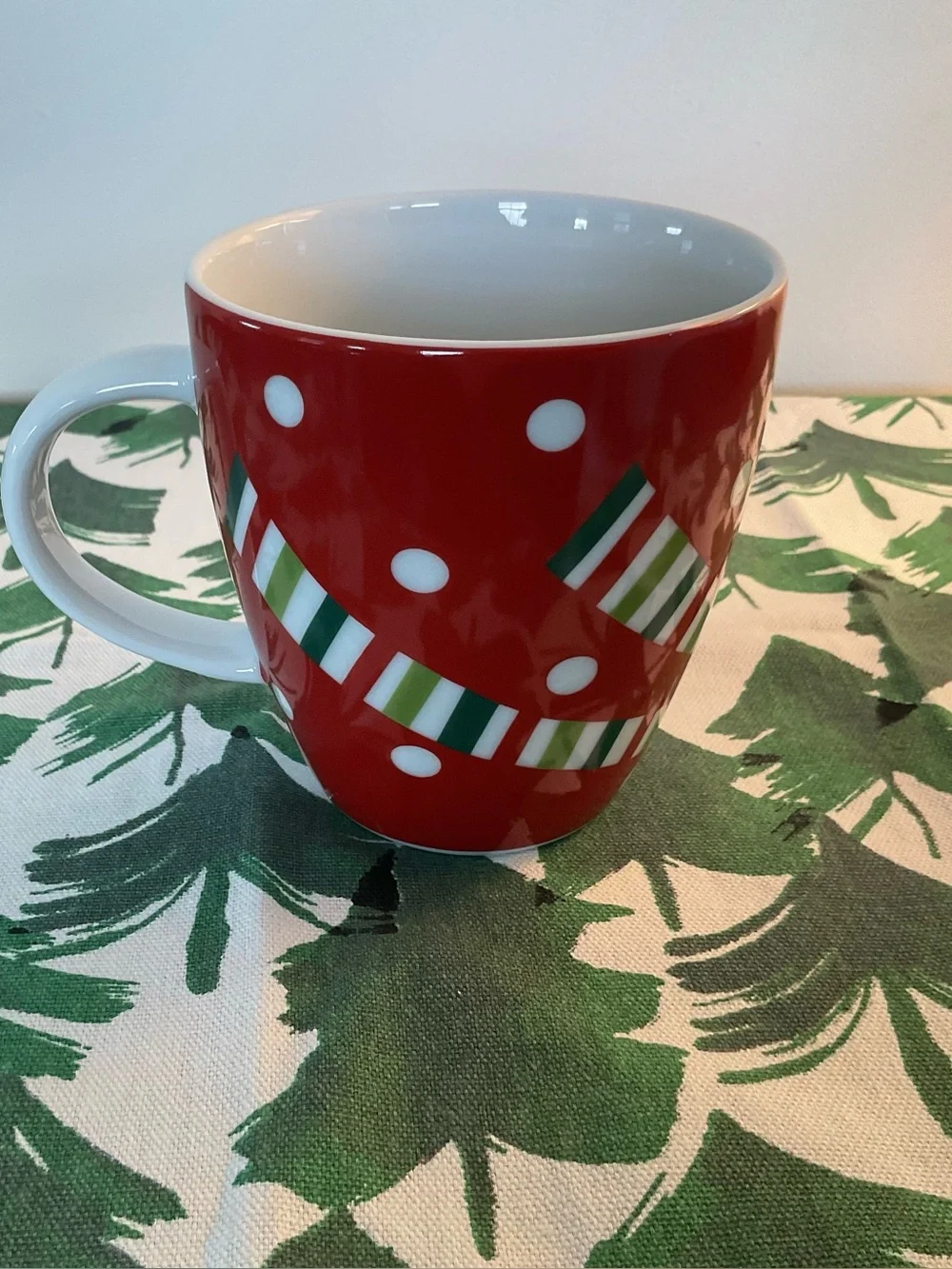 Vintage Crate&Barrel Joan Anderson Reindeer Red & White Christmas Holiday Mug